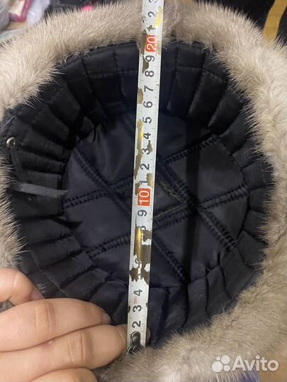 Шапка норка голубая