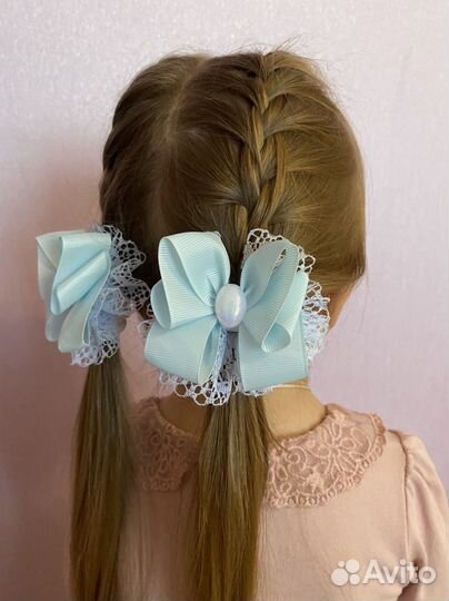 Бант для волос детский для девочек на резинке