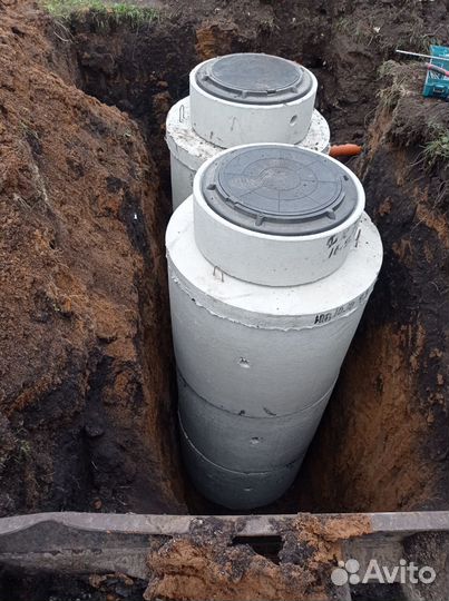 Монтаж септиков, колодцев,колец, водоснабжение