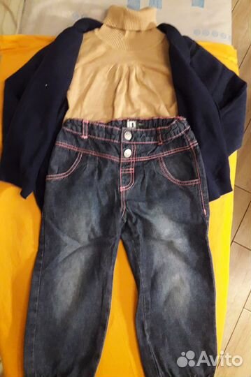 Джинсы, свитер гольф, кофта на пуговицах 92 см