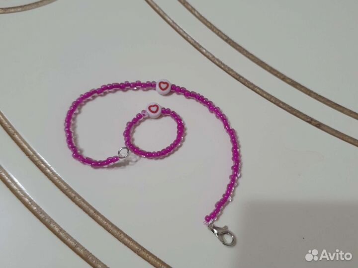 Кольцо из бисера и браслет