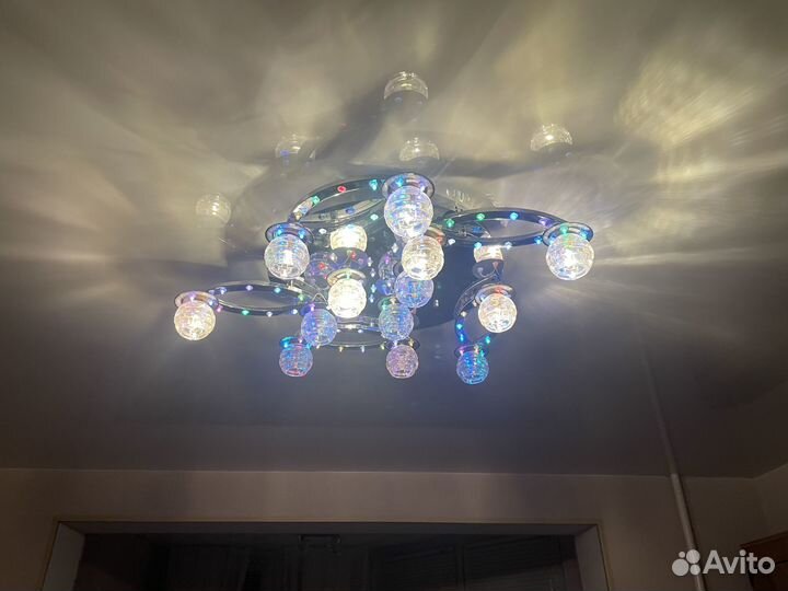 Люстра потолочная светодиодная с пультом бу