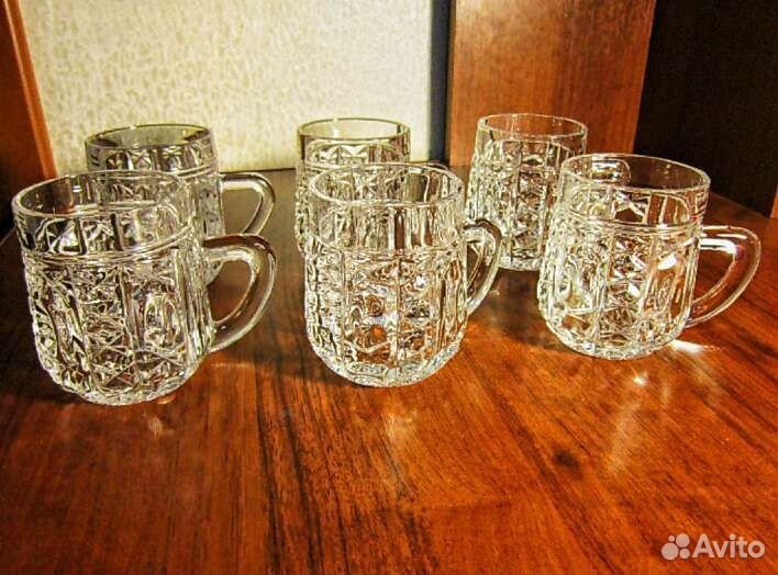 Кружки хрустальные. Новые. 6 штук