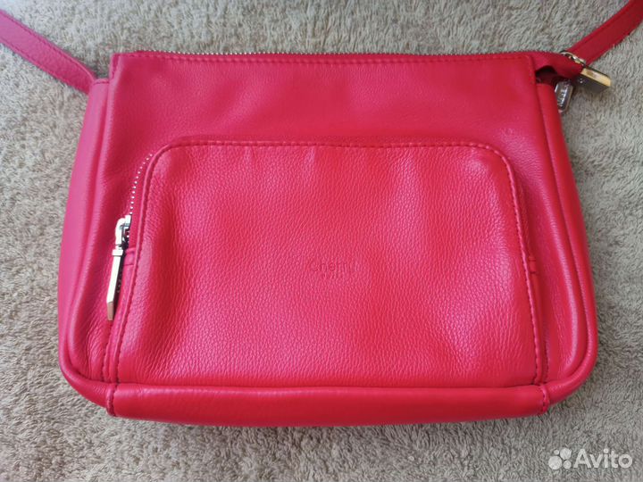 Сумка натуральная кожа красная