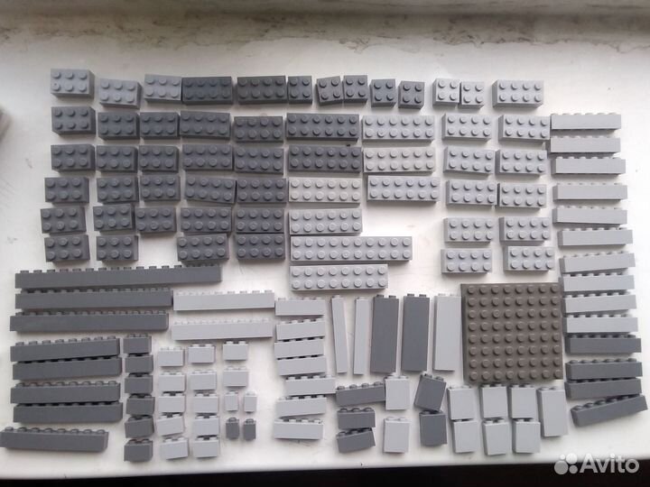 Кубики Лего серые всех типов