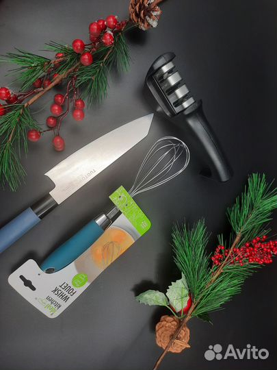 Набор для кухни Нож chef,венчик,тройная точилка