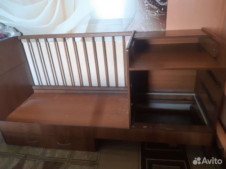 Детская кроватка трансформер с комодом