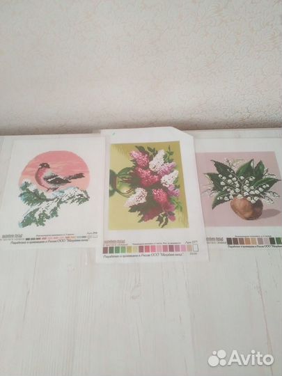 Наборы для вышивания, 30шт,канва,бисер,мулине