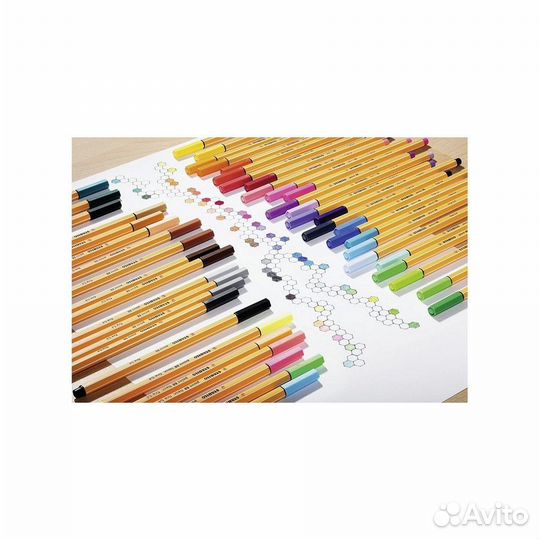 Линер Stabilo Point 88 красный неон