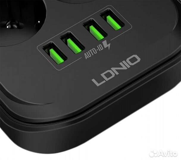 Сетевой фильтр ldnio SE6403 4USB*6 розеток 2м grey