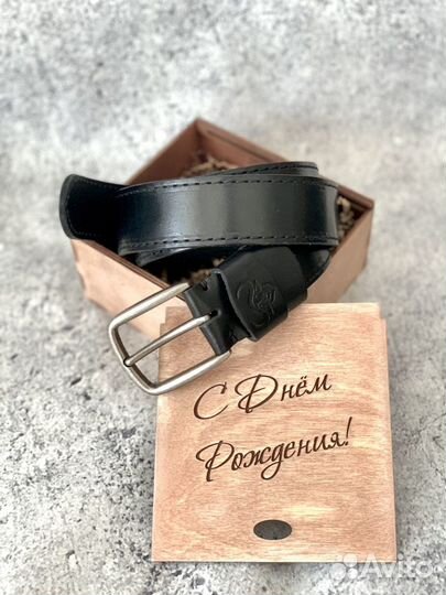 Ремень черный из кожи Буйвола. Доставка