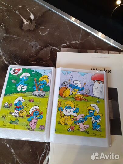 Пазлы из киндер сюрприза 90-х с вкладышем