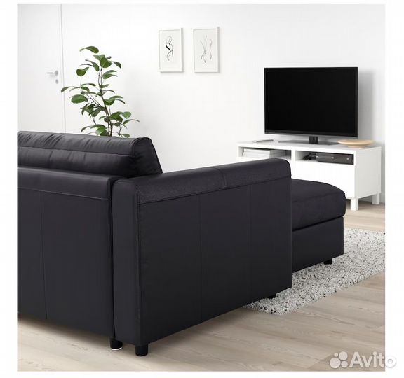 Козетка кресло с местом хранения кожа Икеа Вимле