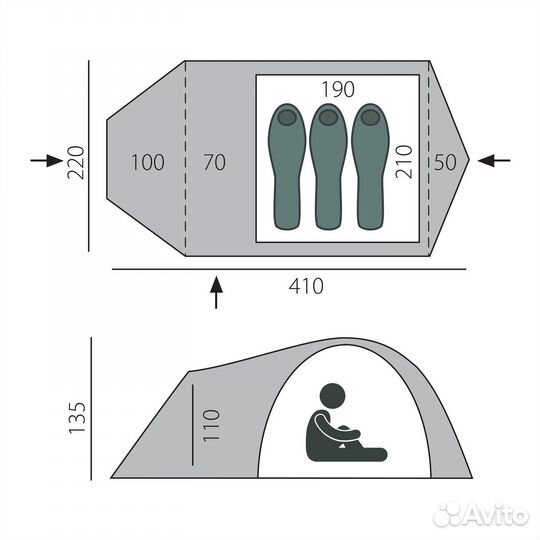 Палатка BTrace Voyager (Зеленый) (T0171)