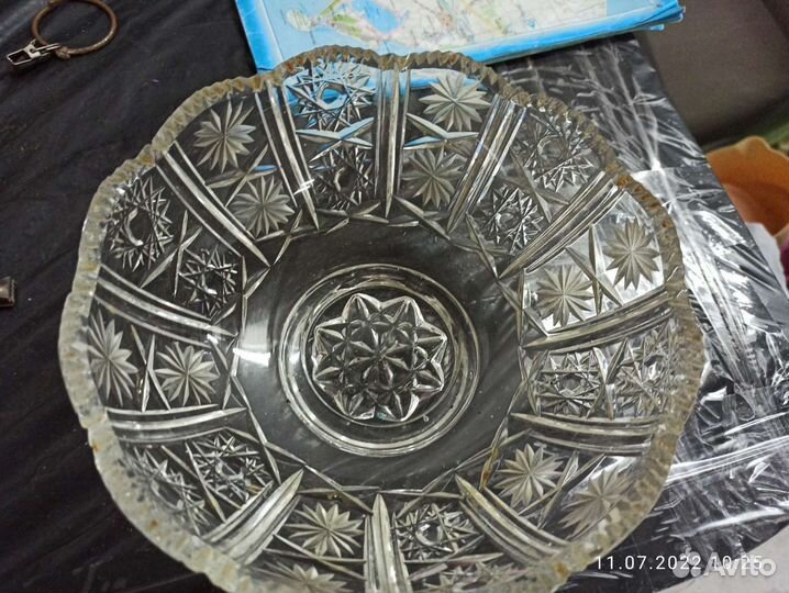 Ваза для фруктов хрусталь СССР