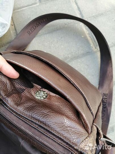 Сумка мужская натуральная кожа через плечо