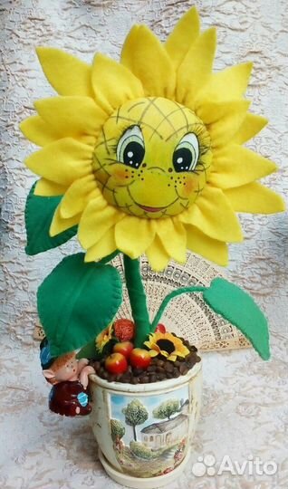 Забавный Подсолнушек.Интерьерное украшение