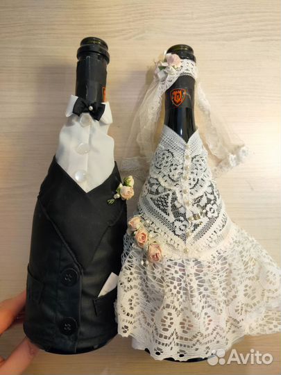 Украшения на бутылки свадьба