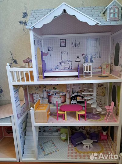 Кукольный домик для барби с мебелью