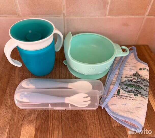 Набор детской посуды для кормления и приучения