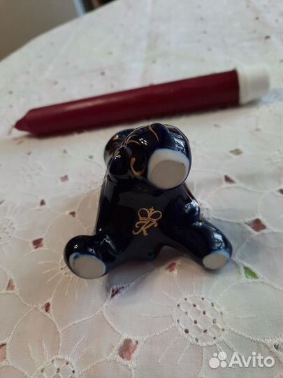 Новый подсвечник кобальт с позолотой (Европа)