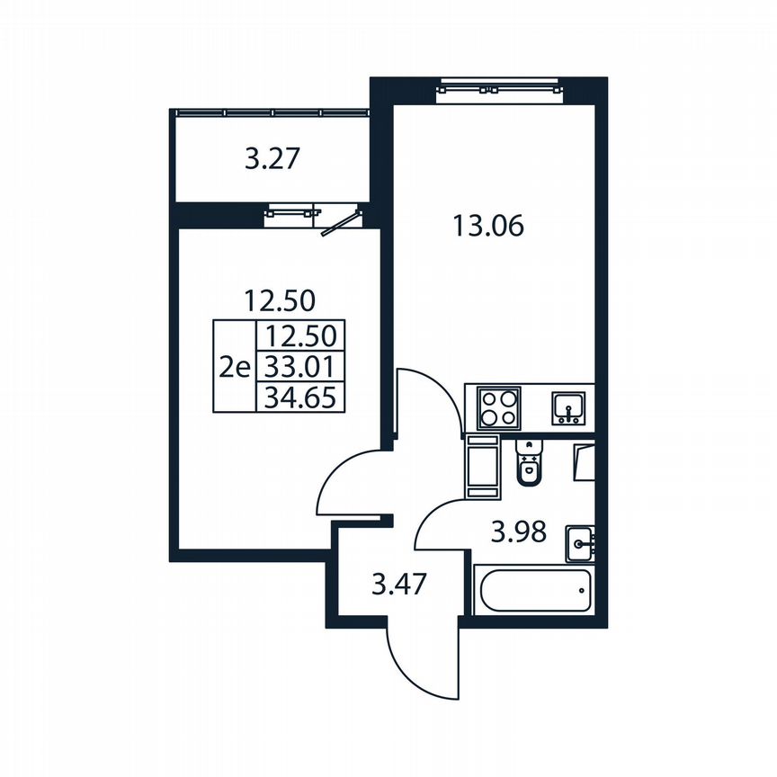 1-к. квартира, 36,3 м², 3/12 эт.