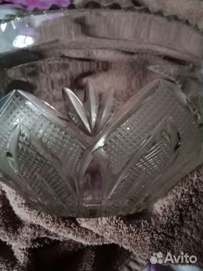 Ваза для фруктов, салатник, хрусталь СССР