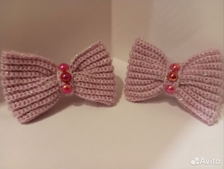 Резиночки-бантики вязаные