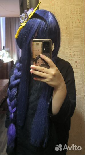 Косплей парик райден геншин