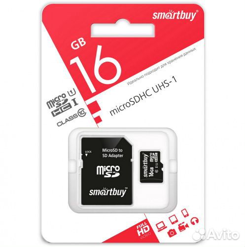 Карта MicroSD SmartBuy на 16GB