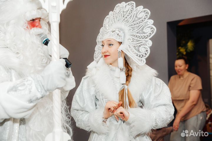 Дед Мороз и Снегурочка, новогоднее поздравление