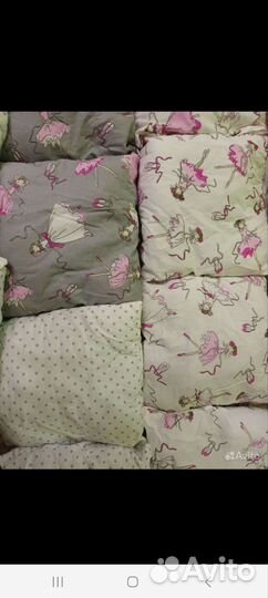 Бортики в кроватку для девочки