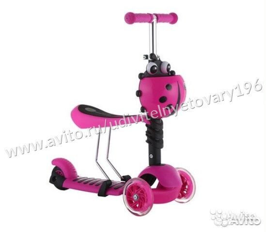 Самокат трехколесный с сиденьем - толокар, беговел