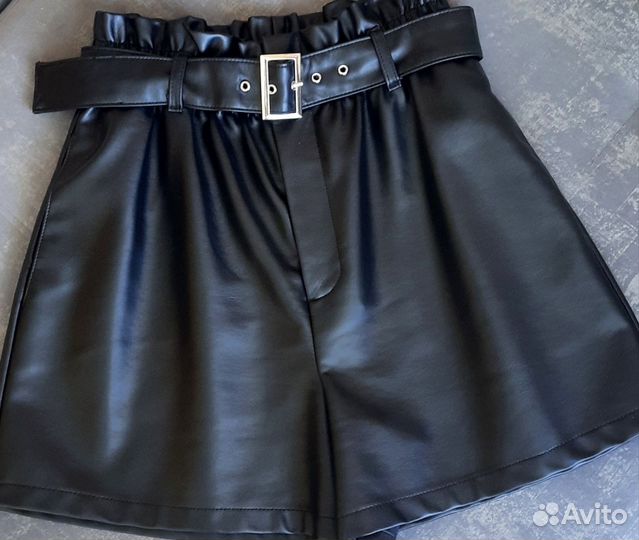 Шорты экокожа