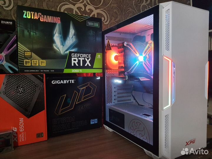 Новый пк Core i5 13400F/B760+RTX 3060 Ti 8GB D6X