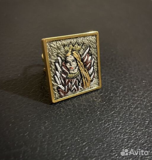 Кольцо вышивка Птица Сирин