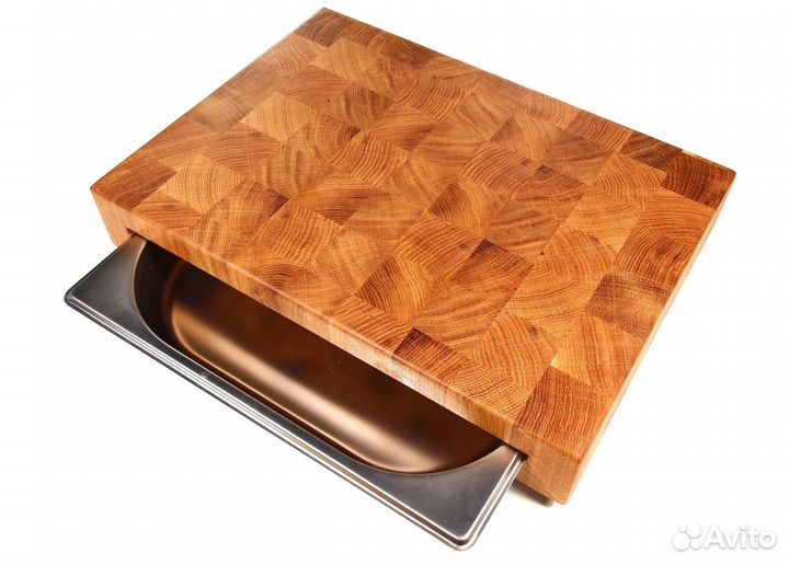 Доска разделочная торцевая, с гастроемкостью, дуб