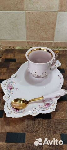 Набор из розового фарфора