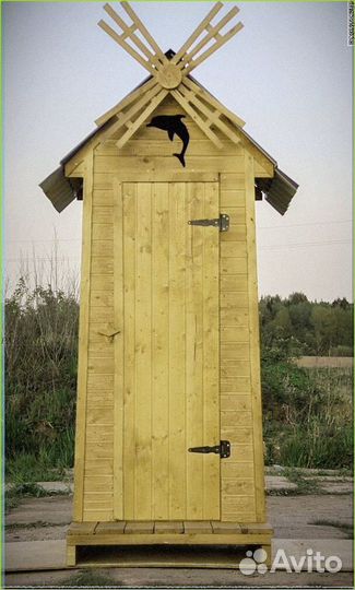 Дачный туалет деревянный прямоугольник ацг 098