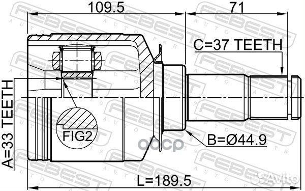 Шрус 1611-164LH 1611-164LH Febest