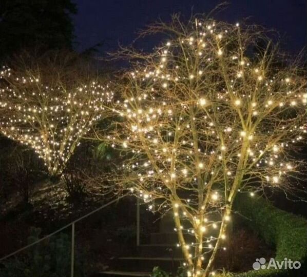 Украшение домов гирляндами