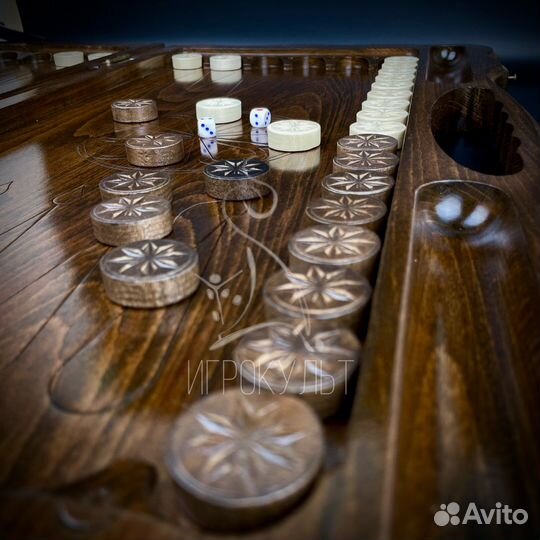 Фишки для игры в нарды деревянные