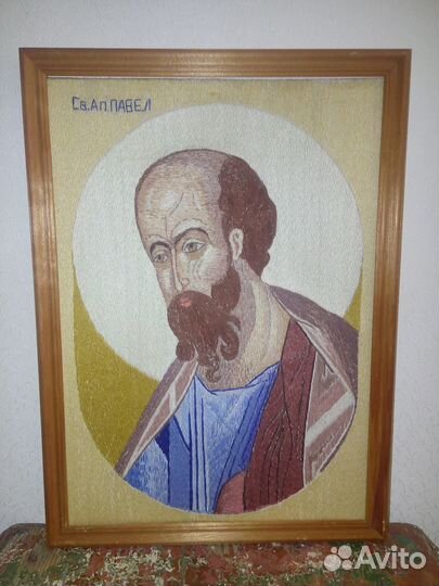 Старинные Иконы Ручная Вышивка 40Х50 Антиквариат