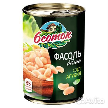 Консерва Фасоль 6 Соток Белая 425мл