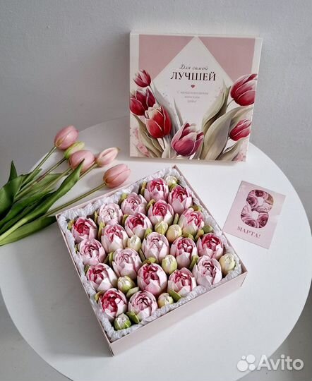 Тюльпаны из зефирак 8 марта