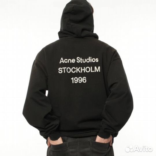 Худи Acne Studios с волокнами конопли черное