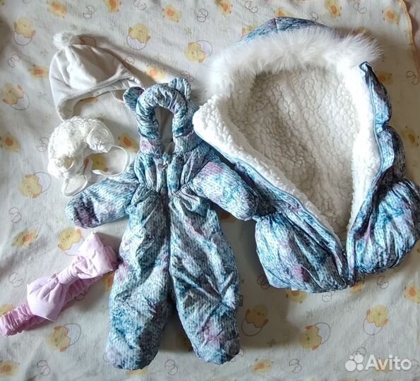 Зимний Комбинезон и конверт на выписку 0-3 месяцев