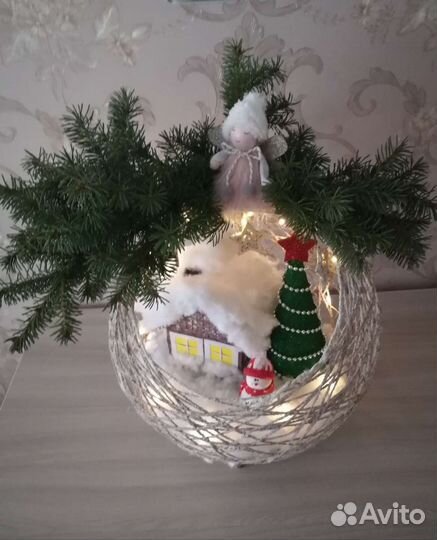 Зимний декор поделка