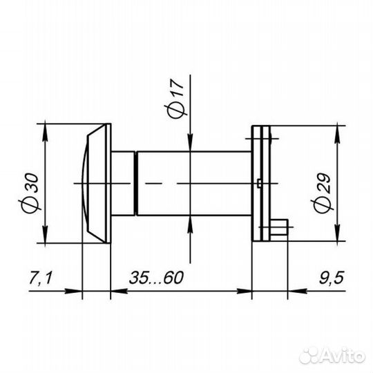 Дверной глазок 36-60 мм