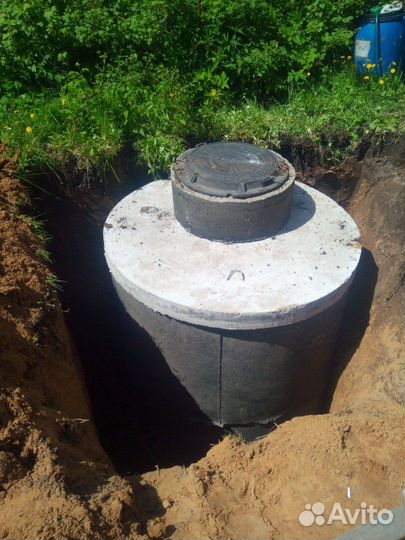 Выгребная яма, переливная яма, септик. канализация